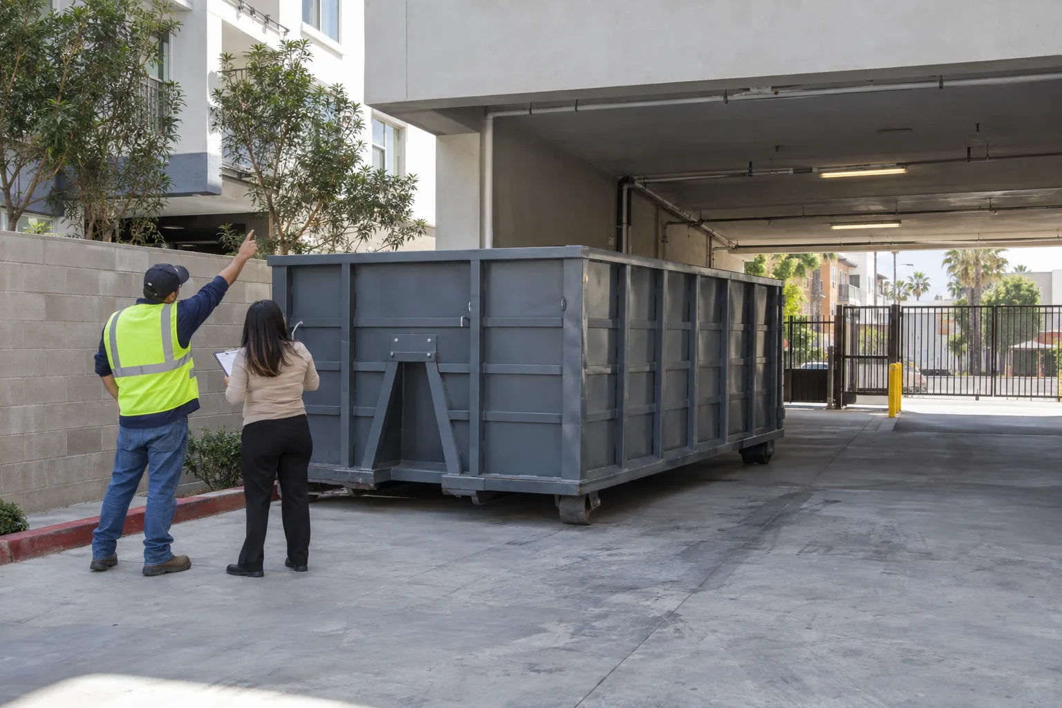 Commercial dumpster access inspection